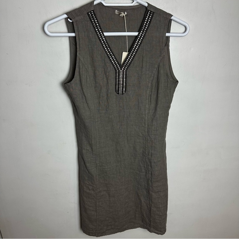 Lina Tomei 100% Linen Dress Women's Size Medium NEW Lightweight Resortwear Beach